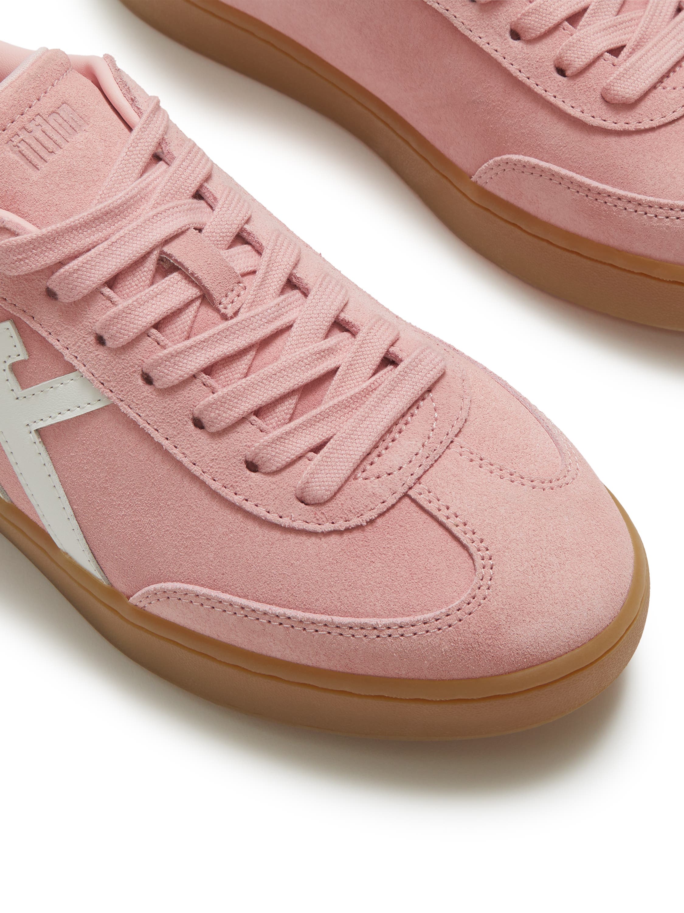 FitFlop The Dash T Toe Suede Sneakers, Alternate, color, Warm Pink/Urban White