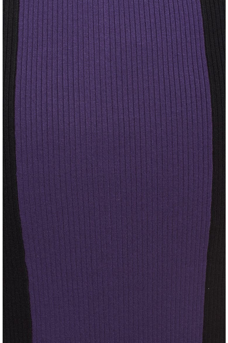 Anne Klein Colorblock Rib Knit Turtleneck Dress, Alternate, color, AUBERGINE MULTI