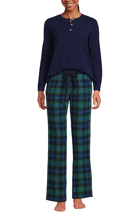 Petite Knit 2 Piece Pajama Set - Long Sleeve Top and Pants