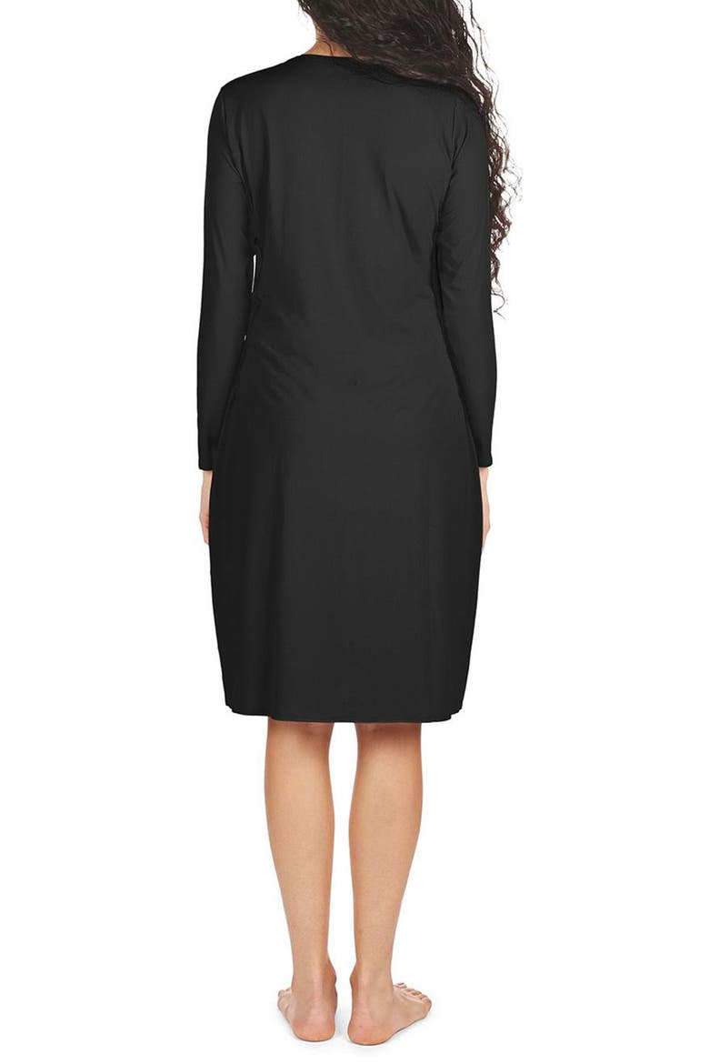 Bonded Long Sleeve Slip, Alternate, color, BLACK
