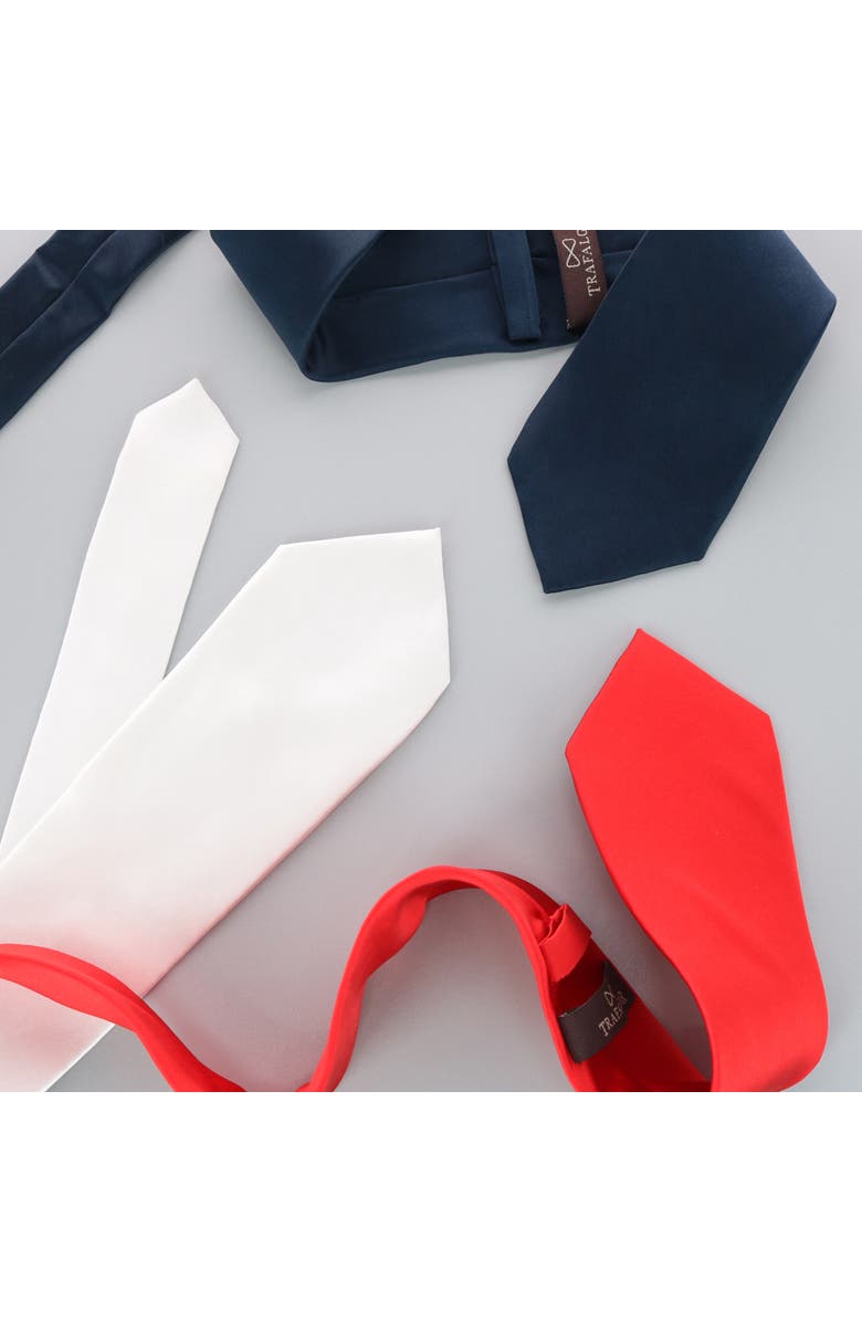 Trafalgar Sutton Solid Color Silk Necktie, Alternate, color, Navy