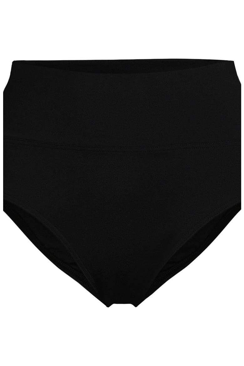 Chlorine Resistant Pinchless High Waisted Bikini Bottoms, Alternate, color, Black