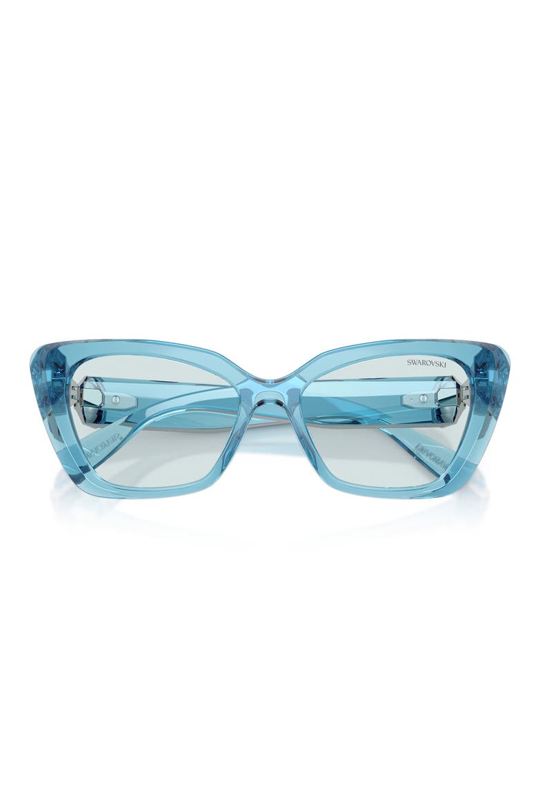 54mm Cat Eye Sunglasses, Alternate, color, TRANSPARENT BLUE / PHOTO AZURE