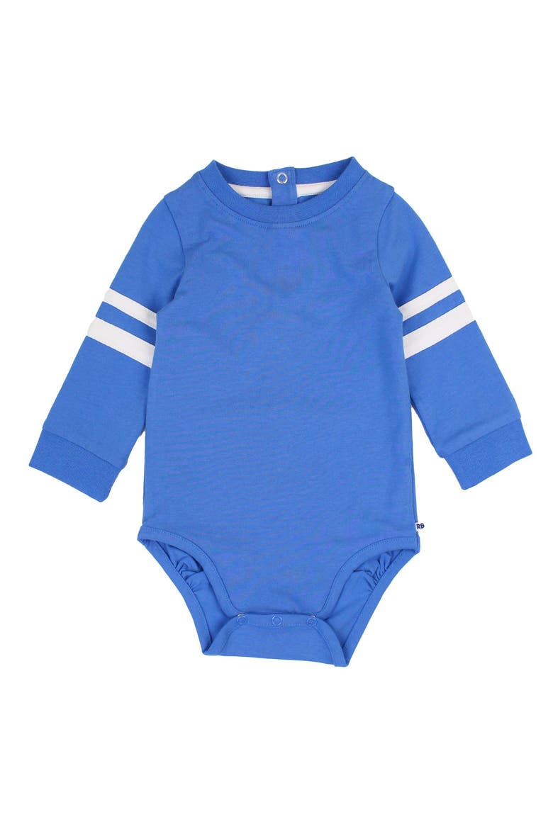 Baby Boys Racing Stripe Long Sleeve Bodysuit, Main, color, Sonic Blue