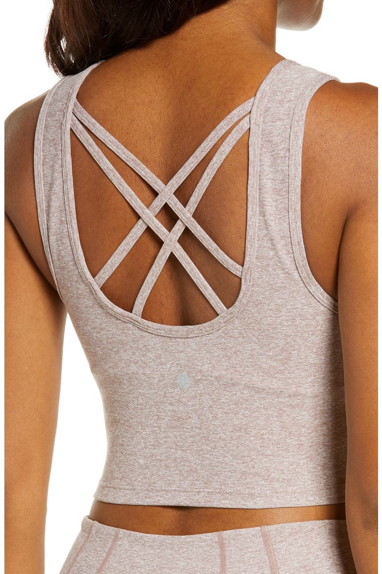 Restore Soft Lounge Stretch Recycled Polyester Longline Bra, Alternate, color, PURPLE MOON