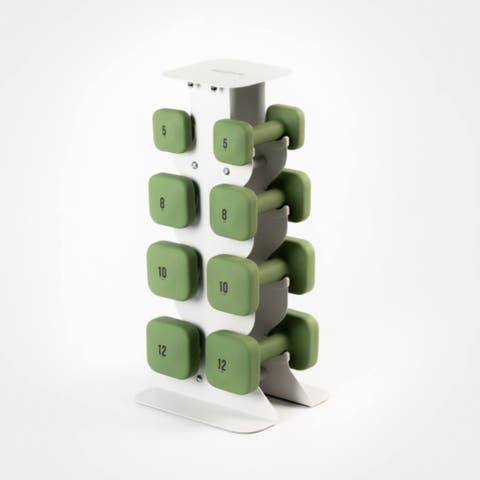 SafeGrip Dumbbells Upper Set with Light Rack - Rose - 10, 12, 15, 20lbs