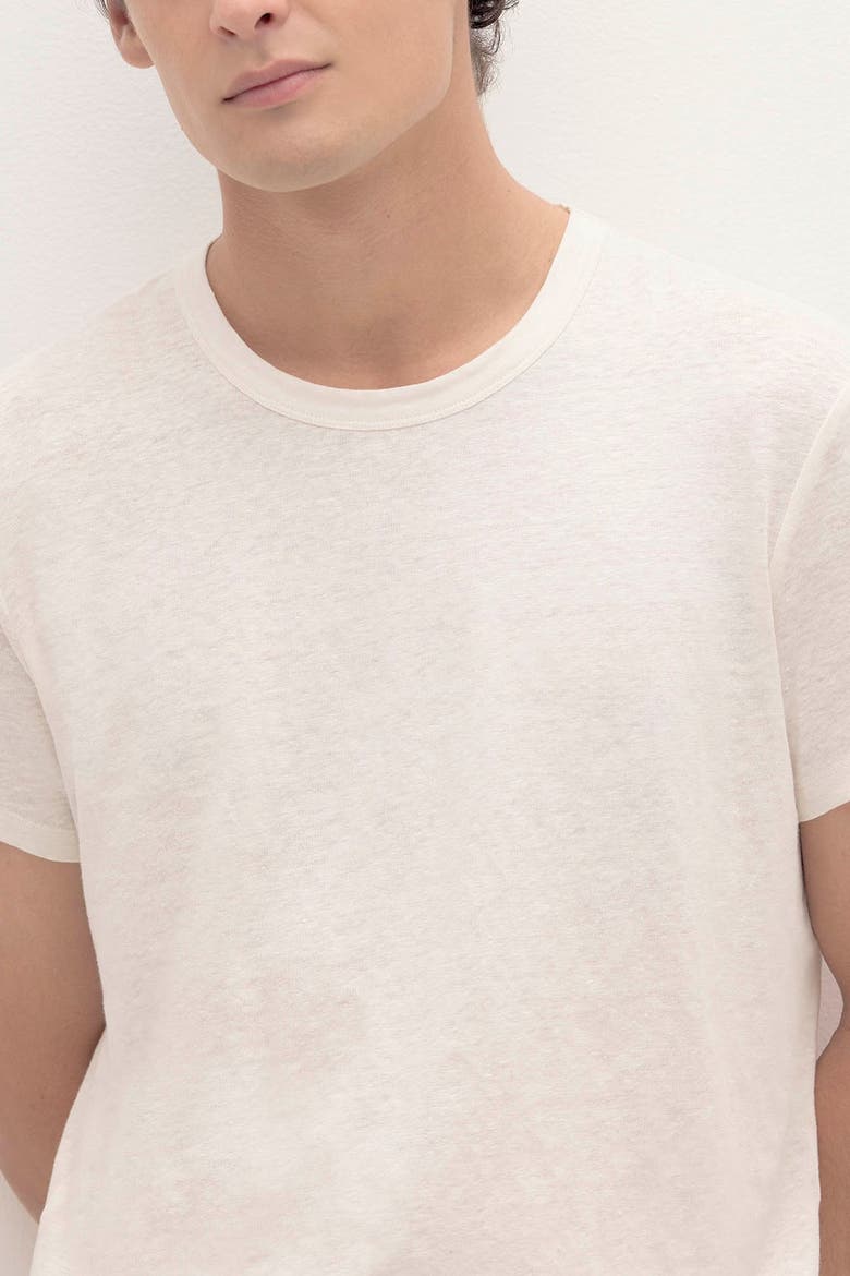 Kyle Linen Crewneck Tee, Alternate, color, White