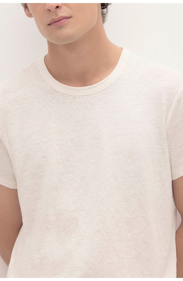 NAKED CASHMERE Kyle Linen Crewneck Tee, Alternate, color, White