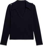 Fortela Cashmere Polo With Deep Neckline