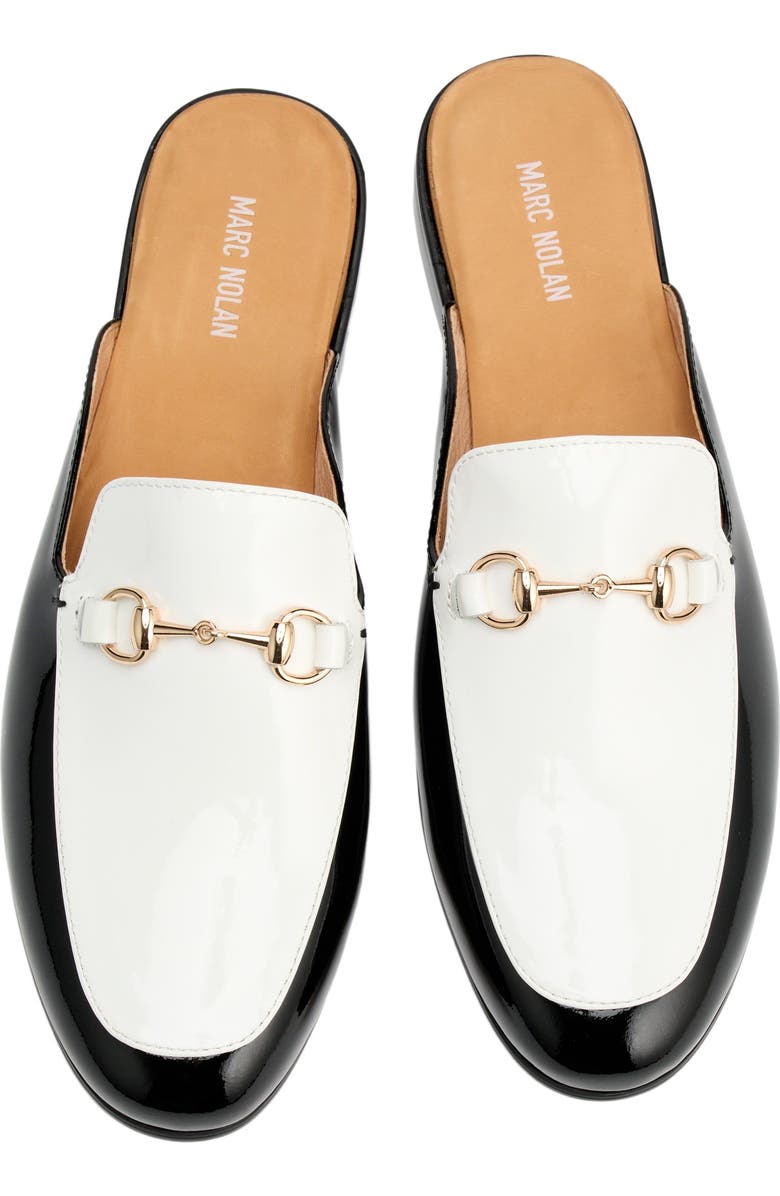 MARC NOLAN Ms. Del Sol Loafer Mule, Alternate, color, Black/White Patent