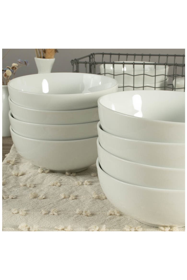 Set of 8 Chowder Bowls, Alternate, color, WHITE