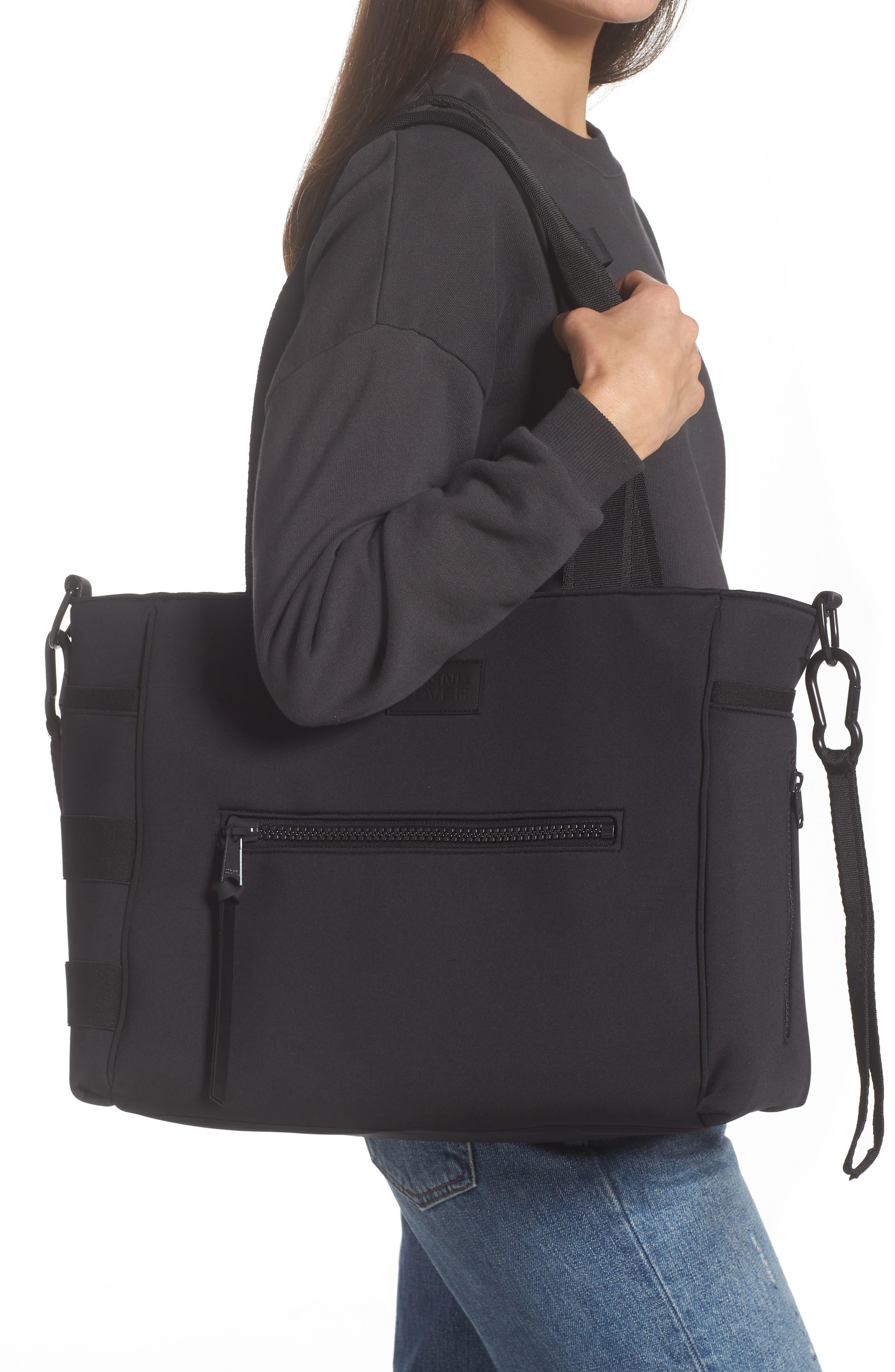 Dagne Dover Large Wade Diaper Tote, Alternate, color, Onyx