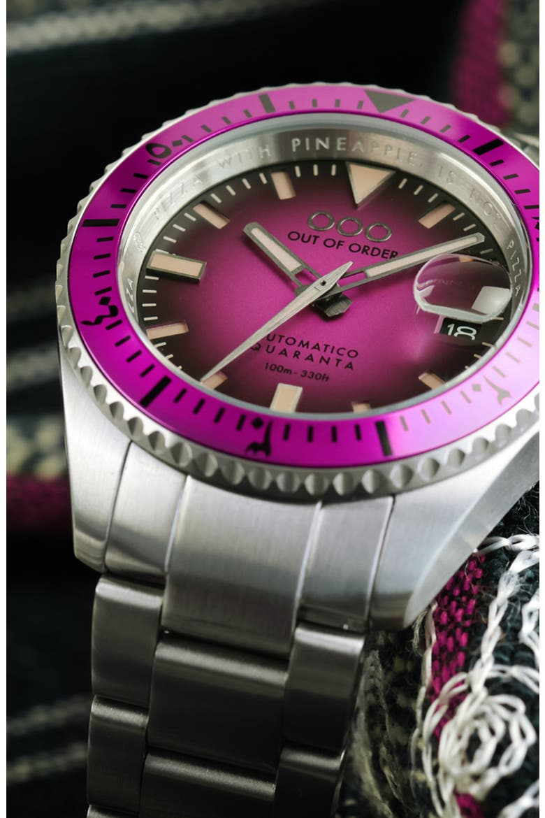 Automatico Quaranta Ultra Brushed Bracelet Automatic Watch, 40mm, Alternate, color, INDIGO