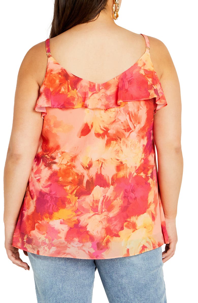 City Chic Sierra Floral Ruffle Camisole, Alternate, color, Print