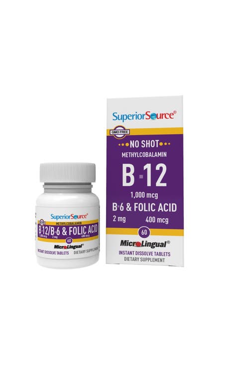 No Shot Vitamin B-12 Methylcobalamin Energy Support Sublingual Dissolving Tablets
