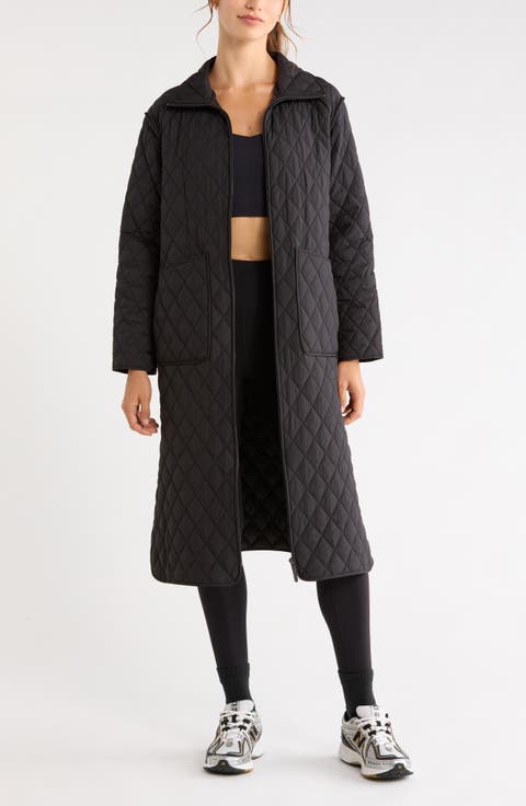 Diamond Quilted Longline Jacket