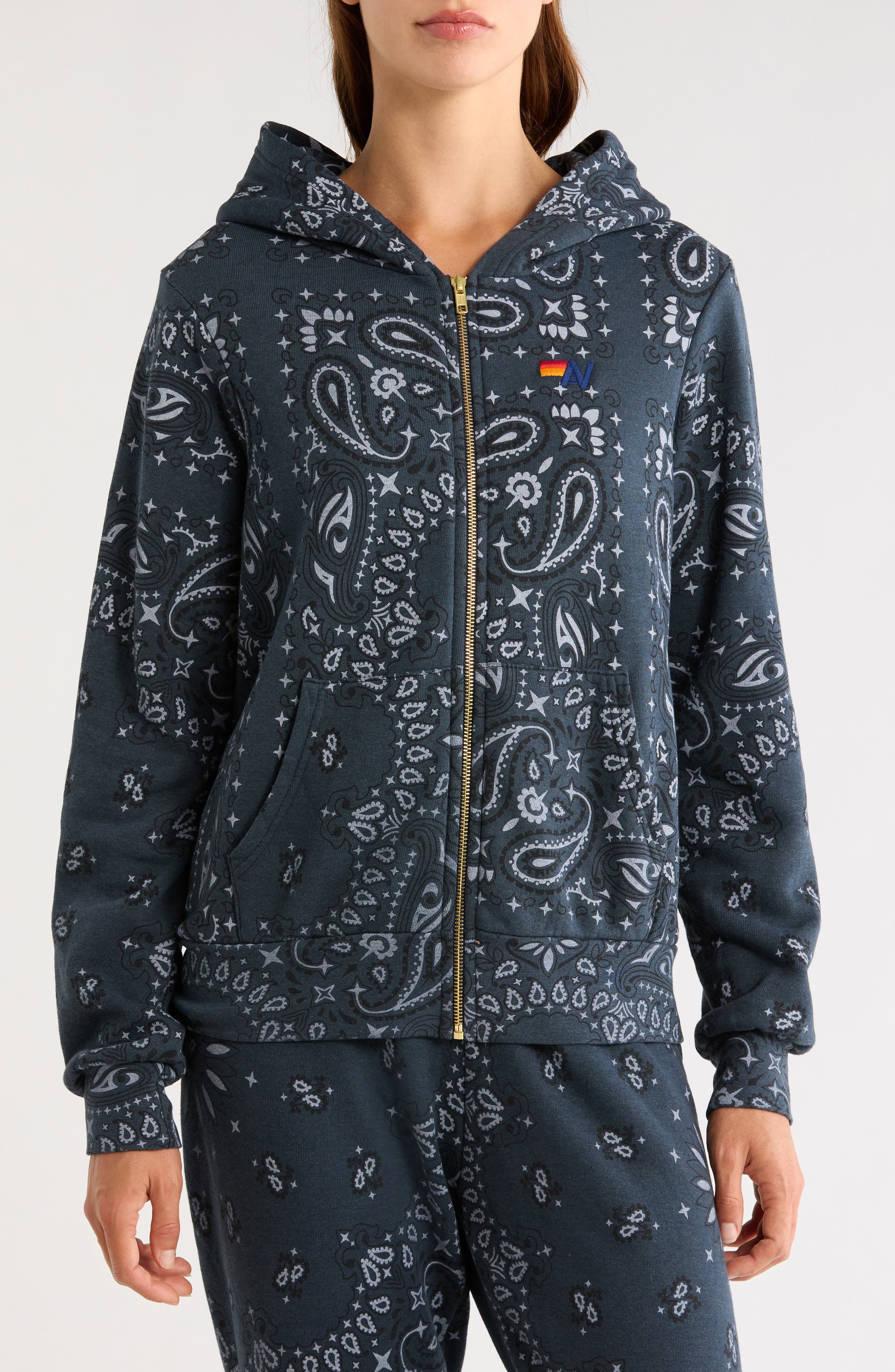 Aviator Nation Bandana Front Zip Hoodie (Women) | Nordstrom