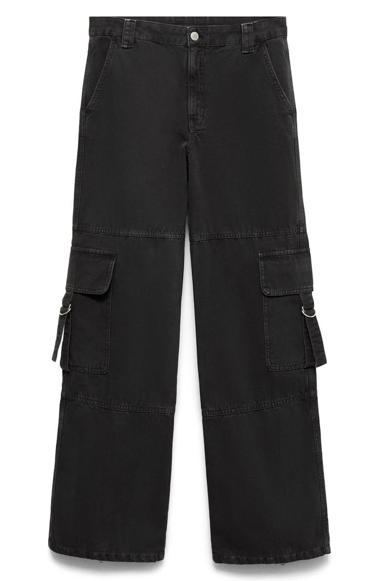 MANGO Zip Hem Straight Leg Cargo Jeans, Alternate, color,