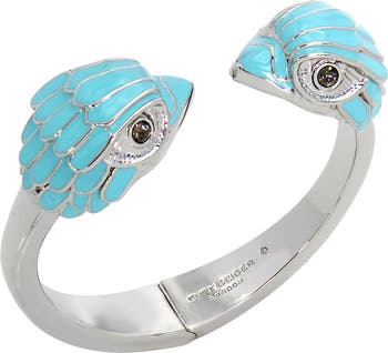 Enamel Eagle Hinge Cuff Bracelet