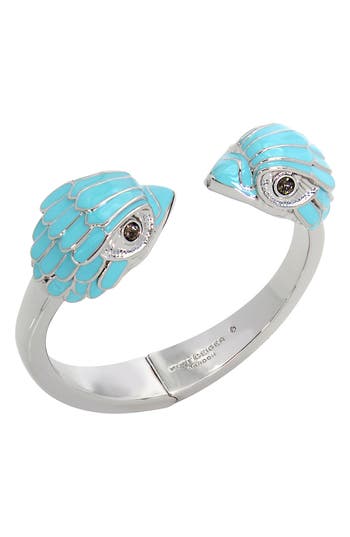 Kurt Geiger London Enamel Eagle Hinge Cuff Bracelet In Blue