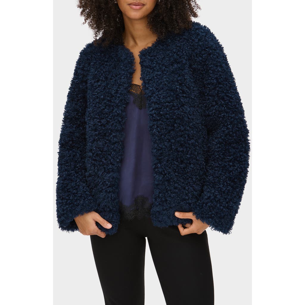 Aligne Francine Faux Shearling Jacket In Blue