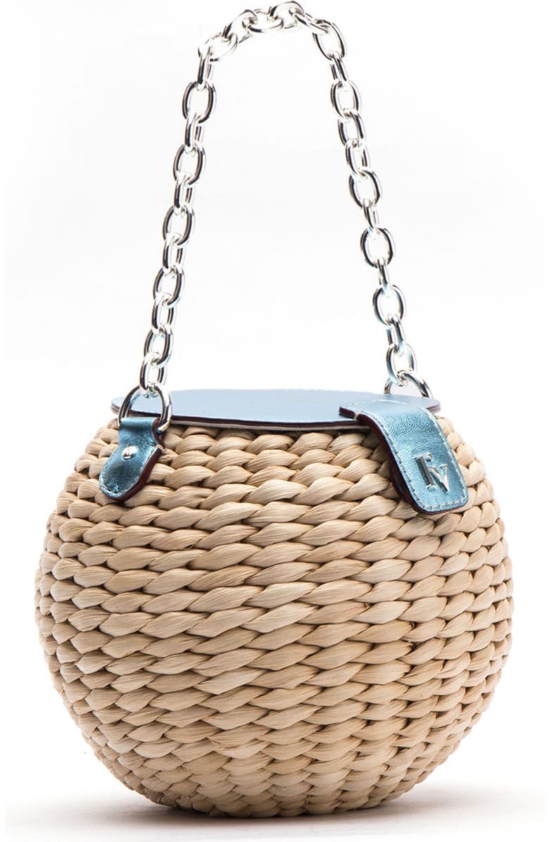 Frances Valentine Mini Straw Bucket Bag, Alternate, color,