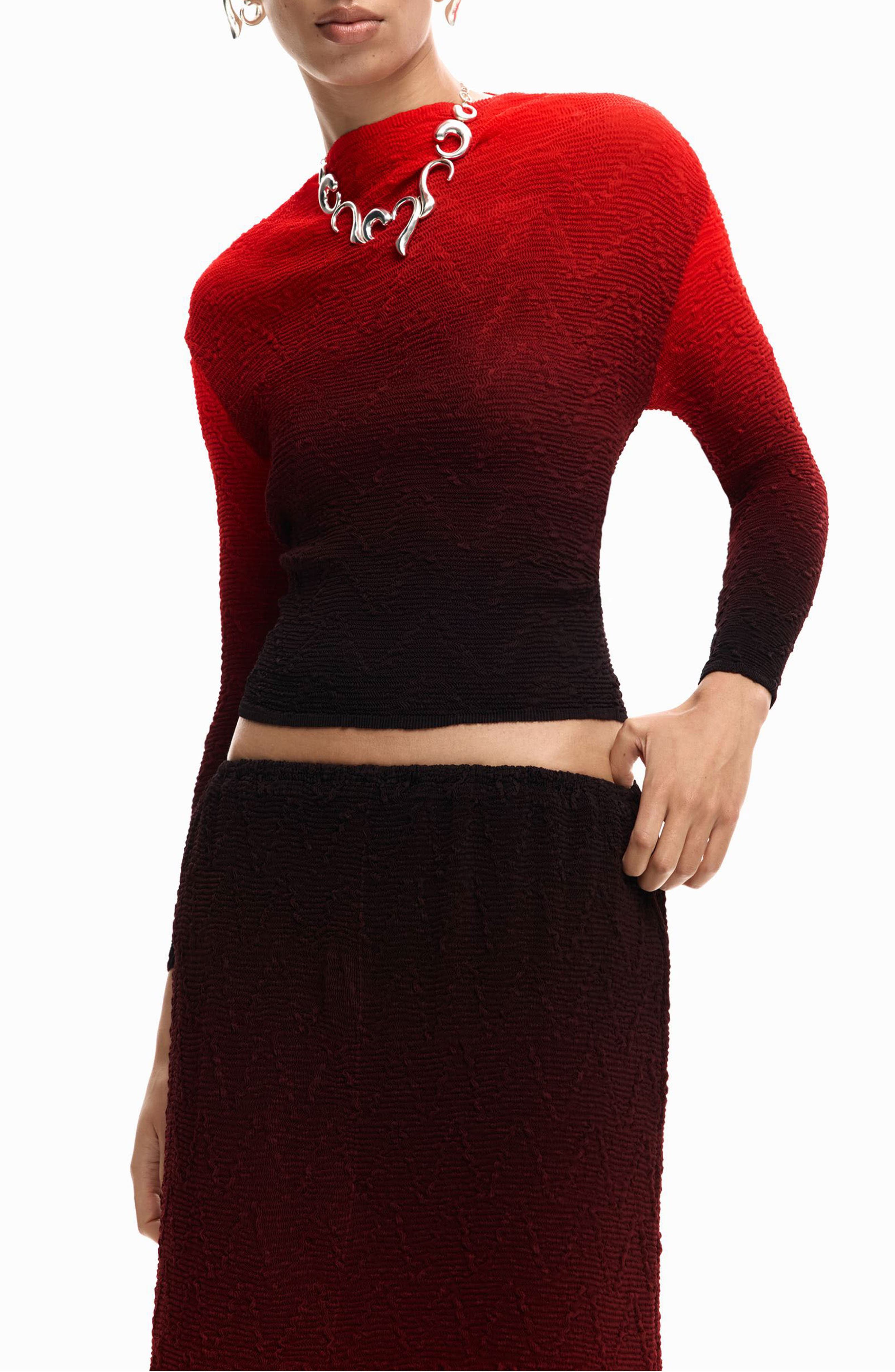 Ombre Texture Knit Top - image 3