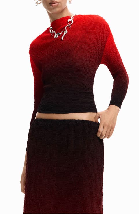 Ombré Texture Knit Top