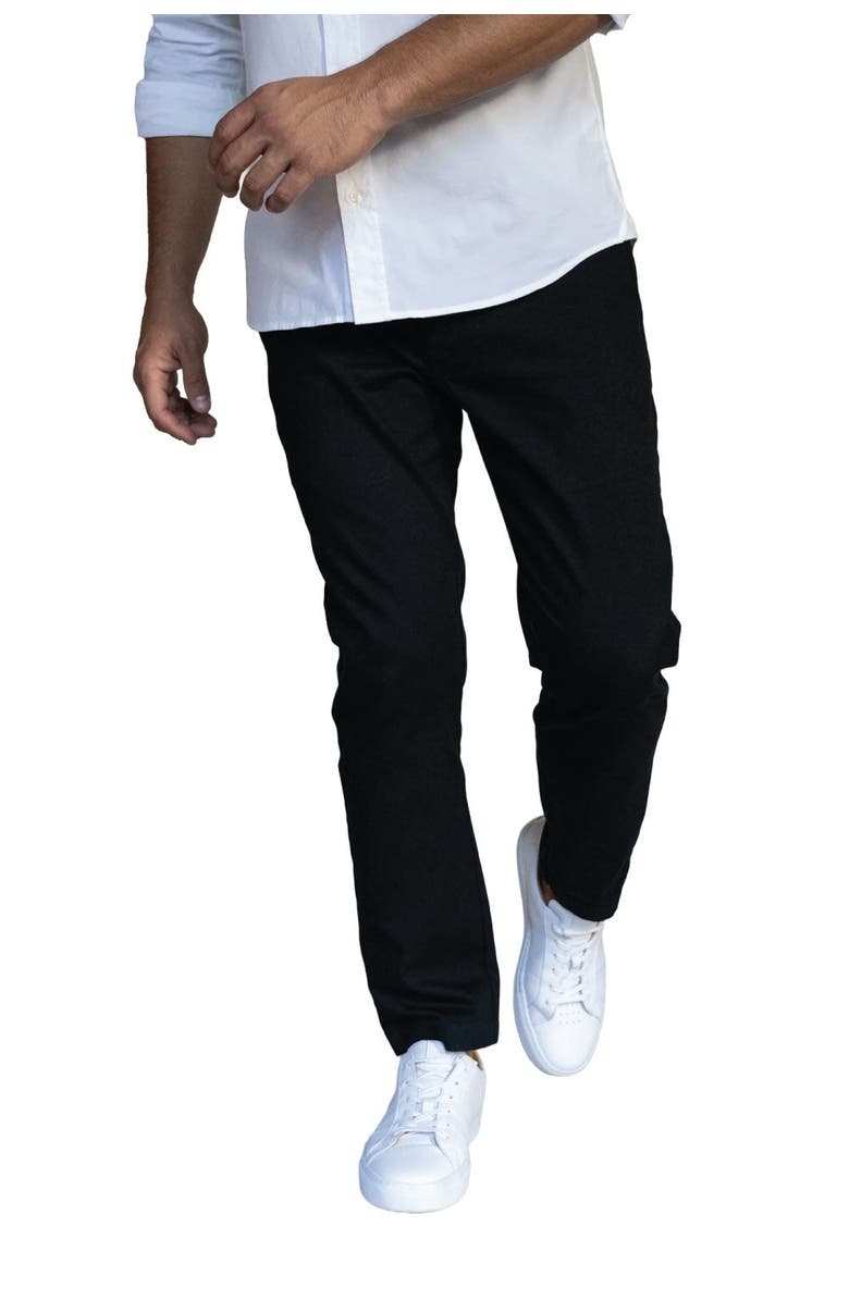 Peter Manning Stretch Chinos Standard Fit, Main, color, Black