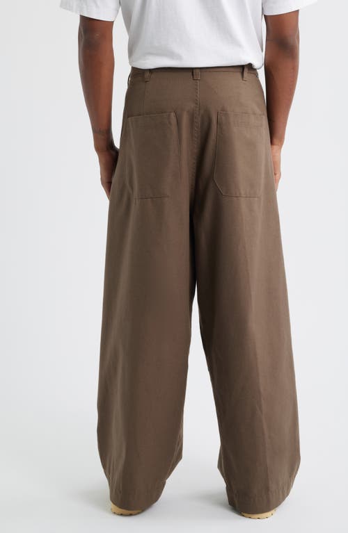 Obey Oliver Pleated Twill Pants In Brown
