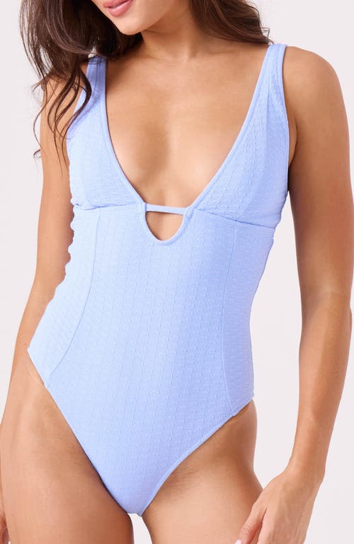 Roxy Haleiwa Plunge One-piece Swimsuit In Blue