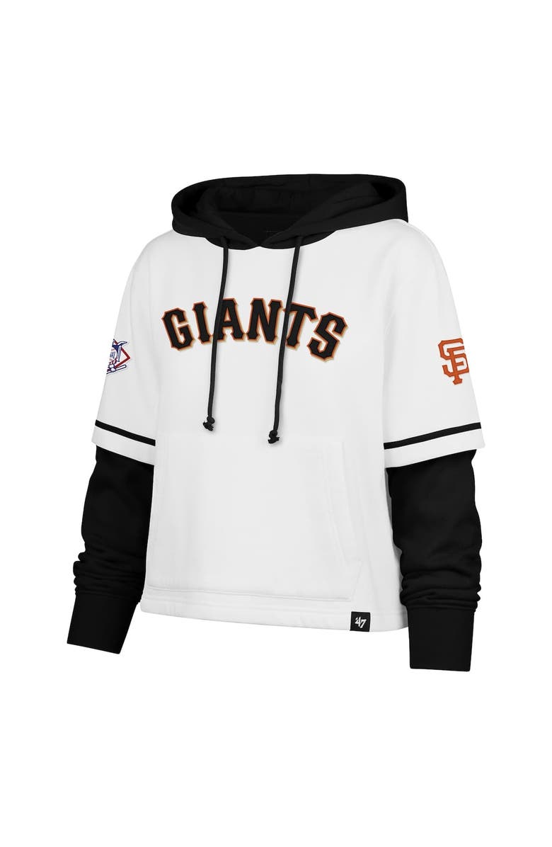 '47 Women's '47 White San Francisco Giants Trifecta Shortstop Cropped Pullover Hoodie, Alternate, color, 
