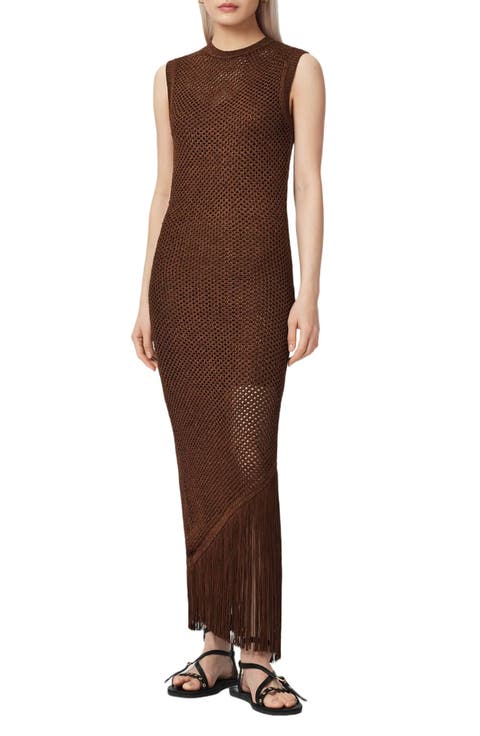 Jessie Sleeveless Fringe Trim Dress