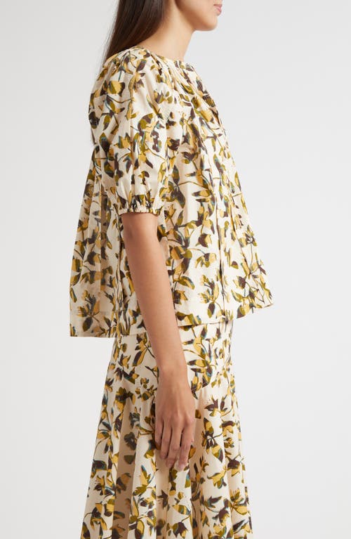 Ulla Johnson Tie Neck Puff Sleeve Top In Neutral