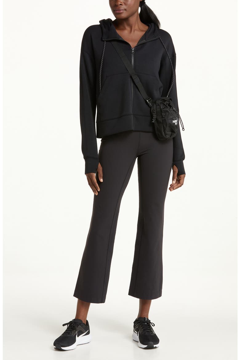 Intention Boxy Modal Blend Zip-Up Hoodie, Alternate, color, BLACK