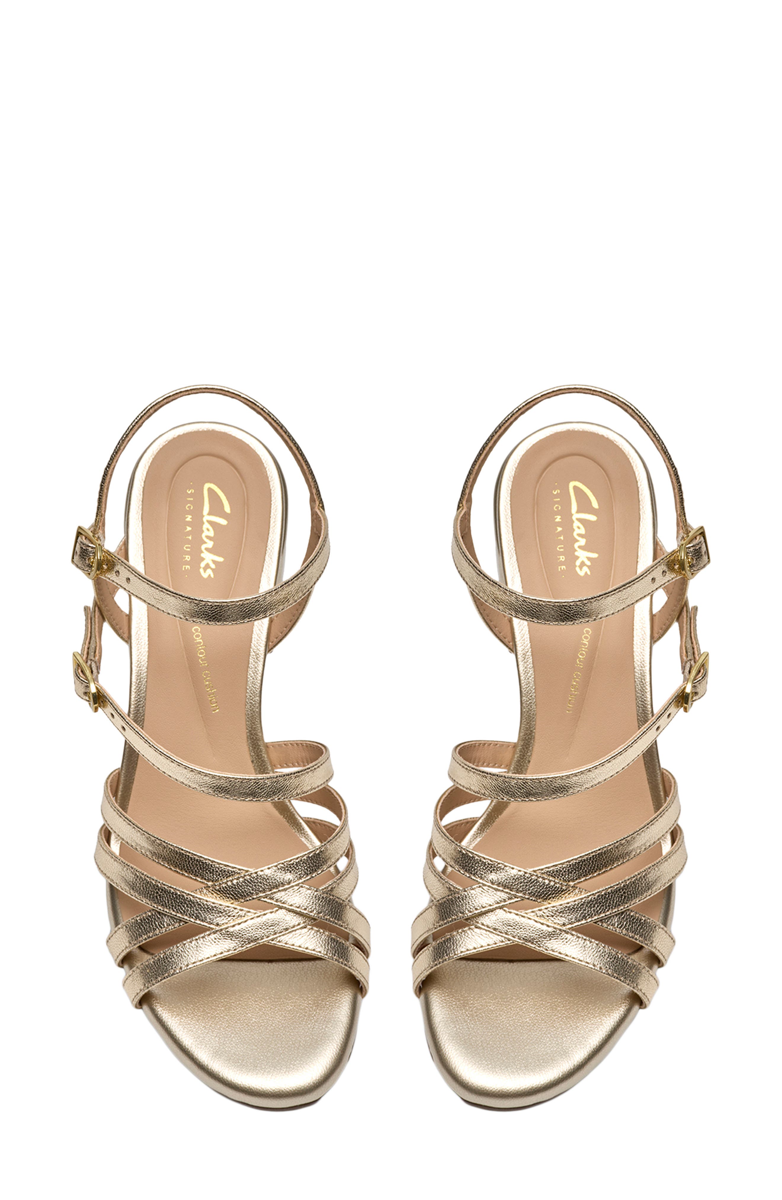 Ezoria Strappy Sandal, Alternate, color, GOLD LEATHER