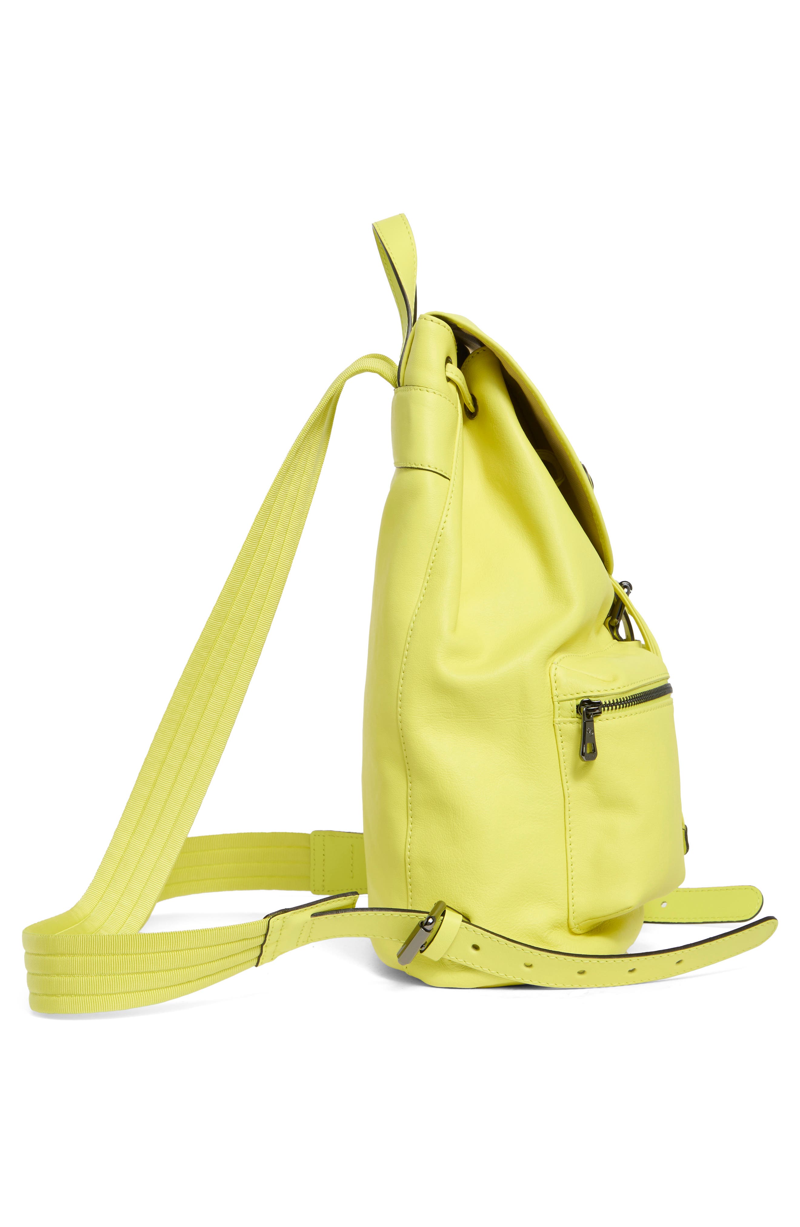 Longchamp 3D Medium Leather Backpack, Alternate, color, Neon