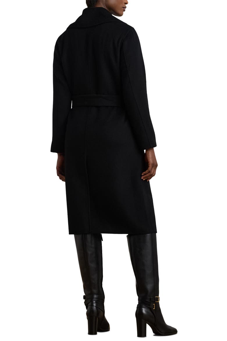 Tie Belt Wrap Coat, Alternate, color, BLACK