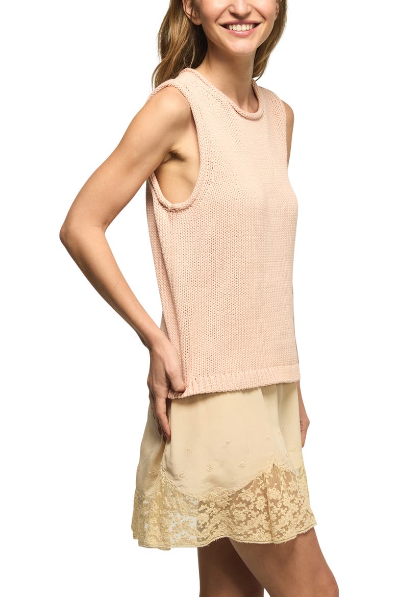 Roll Neck Cotton Sweater Tank, Alternate, color, ROSE SMOKE