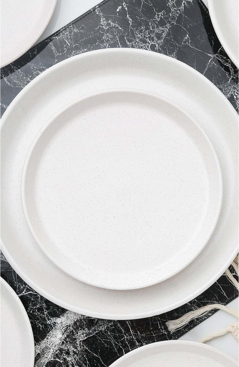 Stone Lain Albie Stoneware 4-Piece Dinner Plate Set, Alternate, color, Snow White