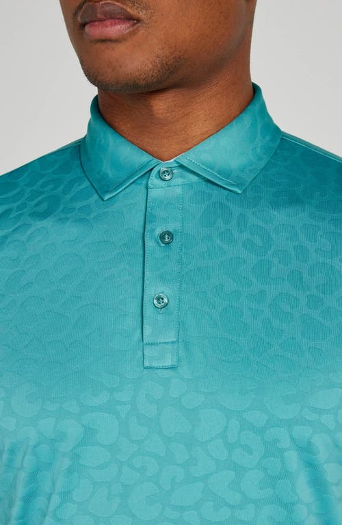 Redvanly Sanborn Splash Pattern Performance Golf Polo In Rainforest
