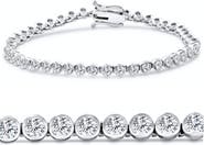 Bliss Diamond 5Ct Diamond Half Bezel Tennis Bracelet 14k or Gold 7" Lab Grown
