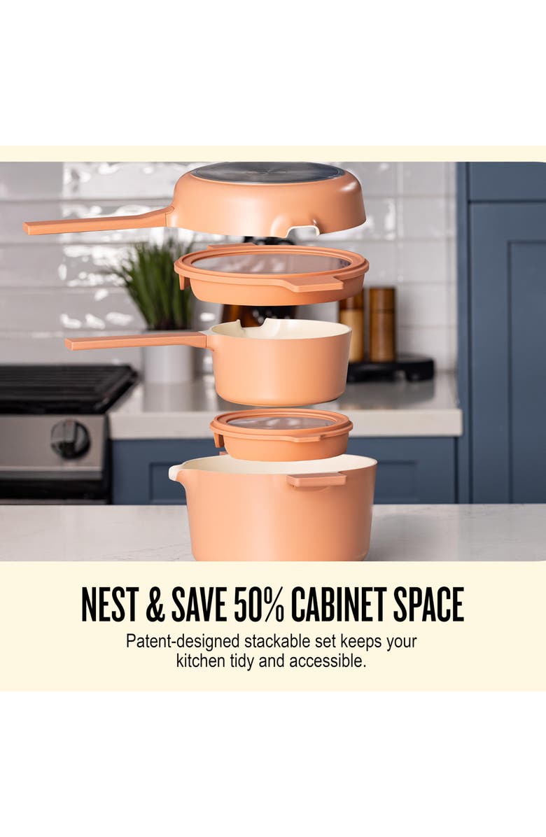 Alva Neat 5-Piece Nesting Ceramic Cookware Set, Alternate, color, Black