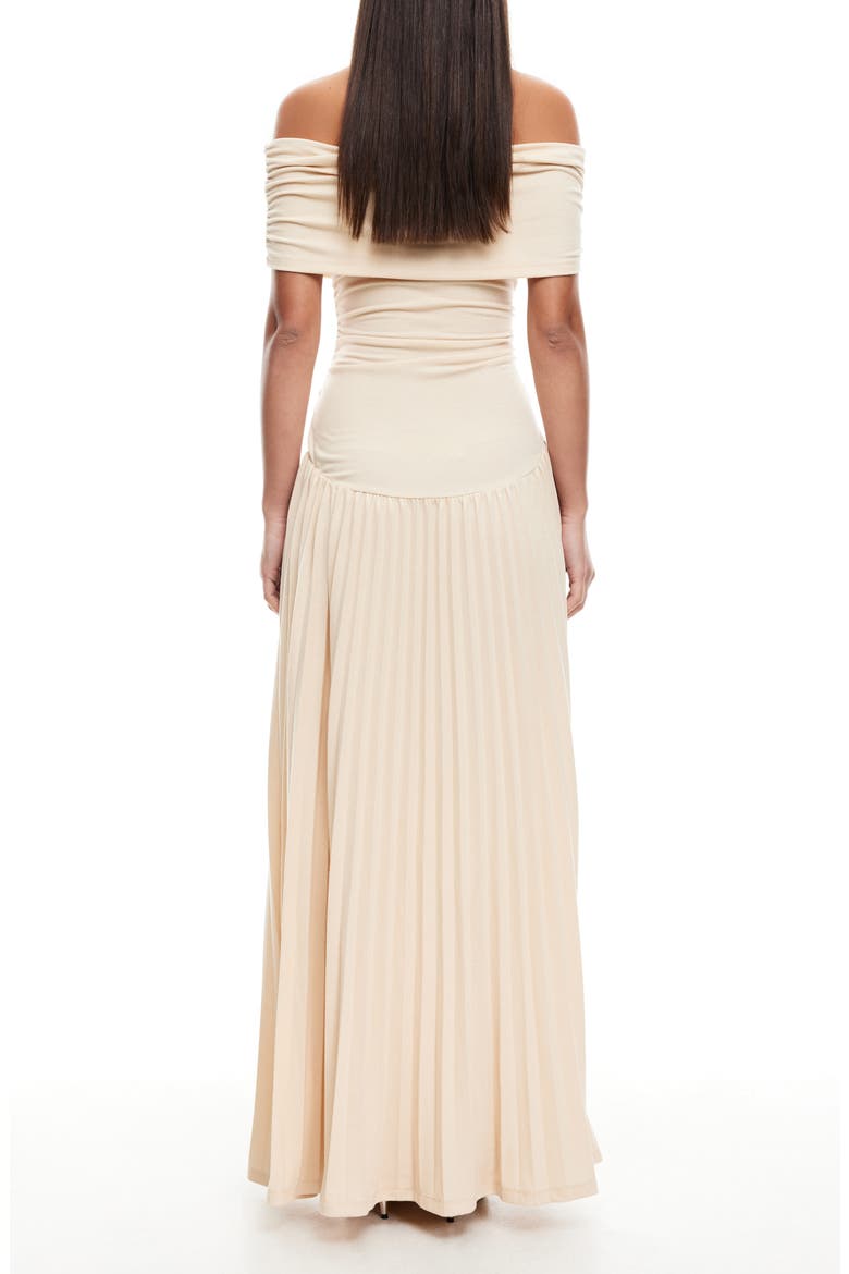 Field of Dreams Off the Shoulder Pleated Maxi Dress, Alternate, color, OATMEAL