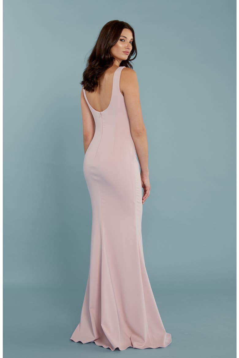 Westward Stretch Crepe Gown, Alternate, color, DUSTY ROSE
