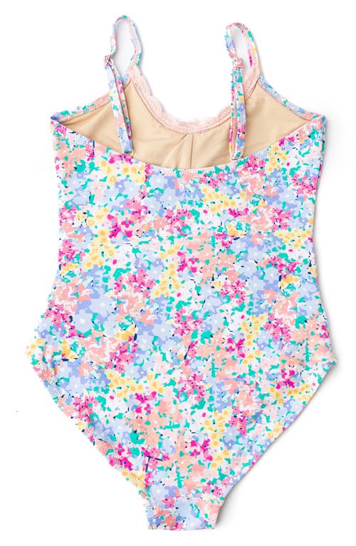 Shade Critters Kids' Spring Bloom Lace Trim Cutout One-piece Swimsuit In Blue