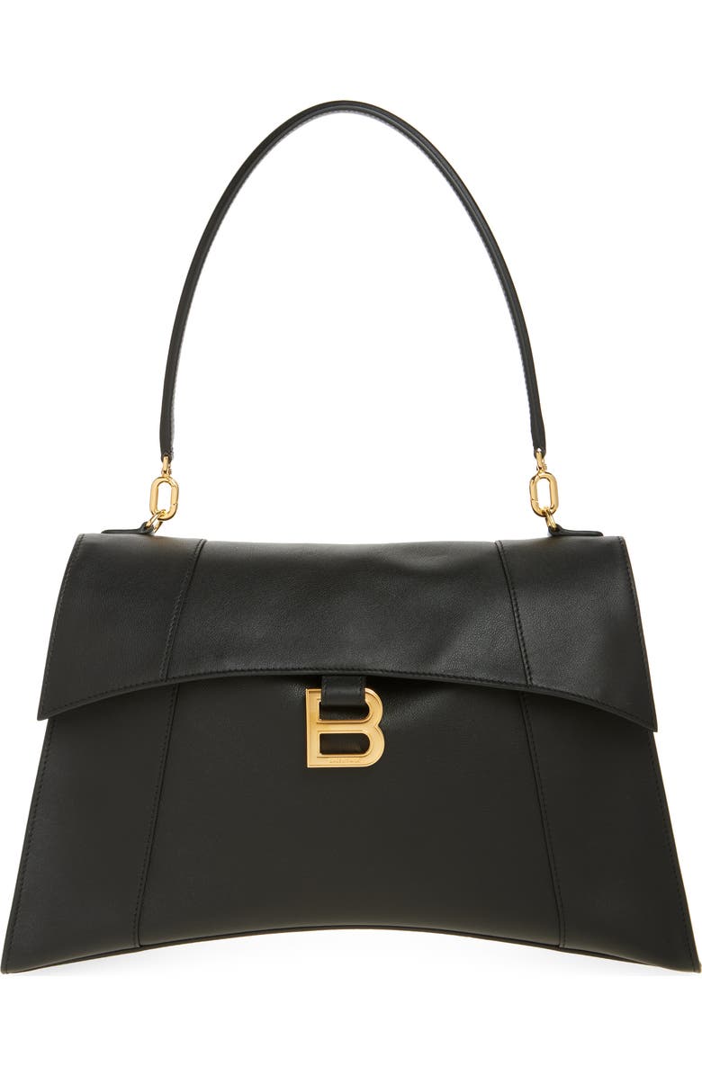 Balenciaga Medium Hourglass Soft Leather Shoulder Bag, Main, color,