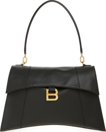 Balenciaga Medium Hourglass Soft Leather Shoulder Bag