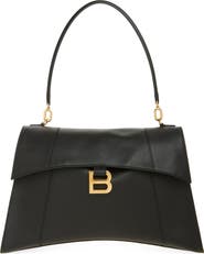 Balenciaga Medium Hourglass Soft Leather Shoulder Bag