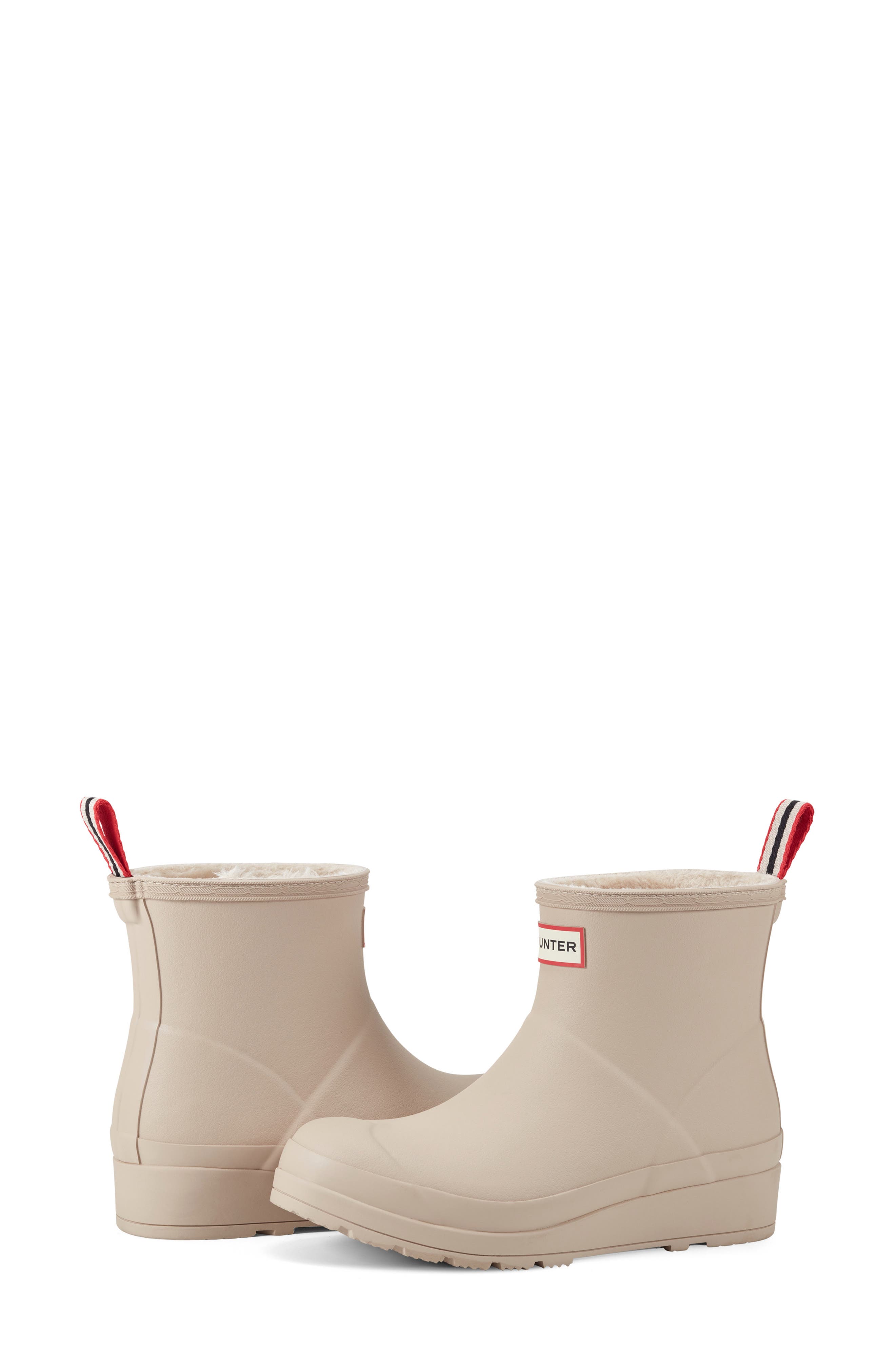 Play Short Faux Shearling Lined Waterproof Rain Boot (Women